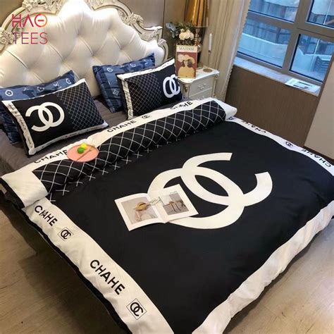 black chanel bed set|chanel inspired bedding set.